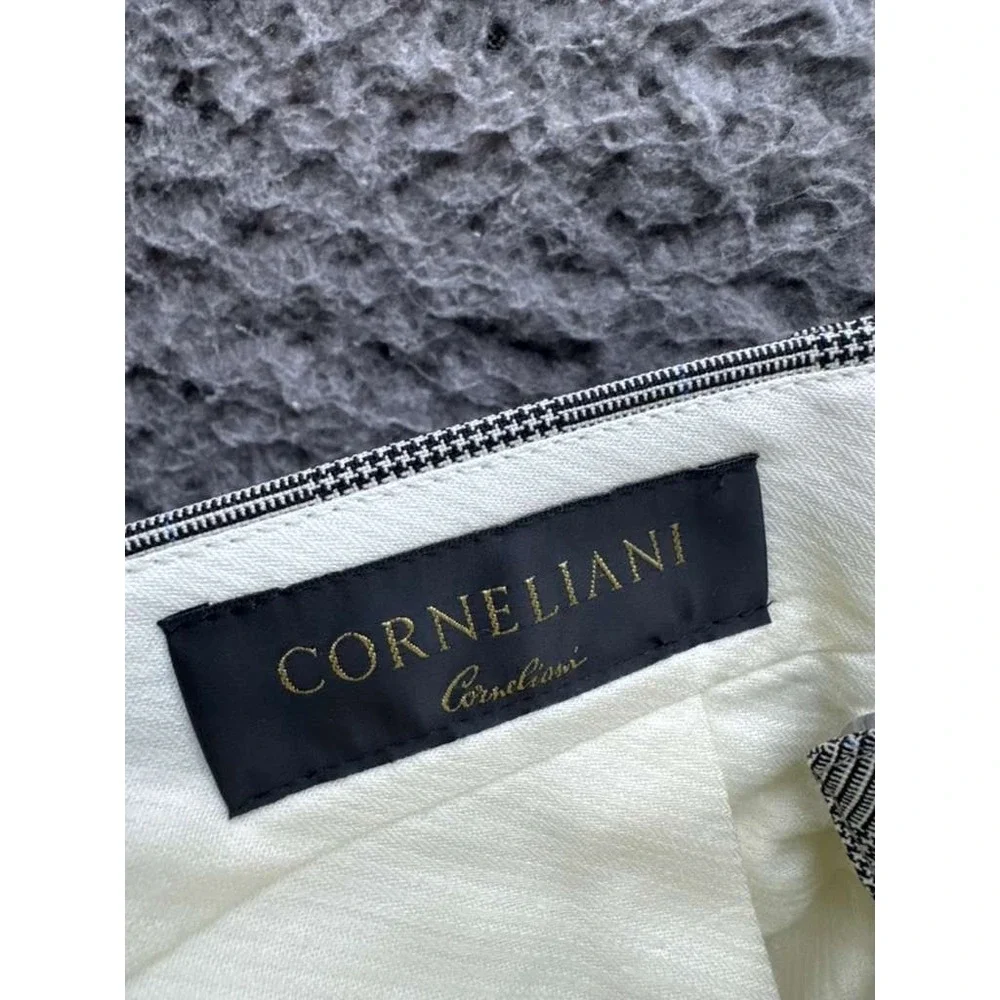 Corneliani Check Virgin‎ Wool Twill Mantua Dress Trousers Gray Mens Size 50
